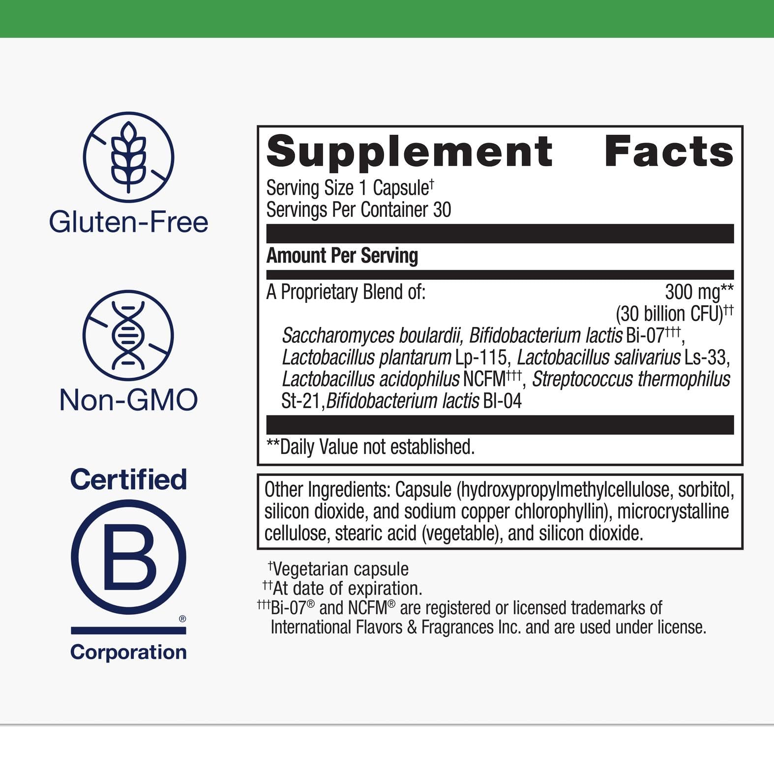 Metagenics UltraFlora Spectrum – Shelf-Stable Probiotic, 30B CFU, 7 Strains, Non-GMO & Gluten-Free