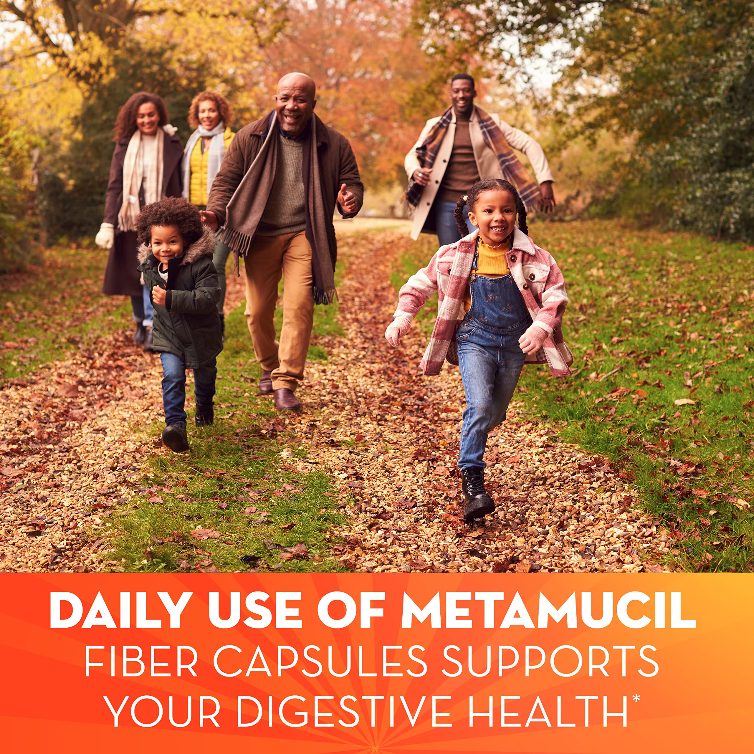 Metamucil Psyllium Husk Capsules, 160 Count – 3-in-1 Daily Fiber for Digestive Health and Regularity