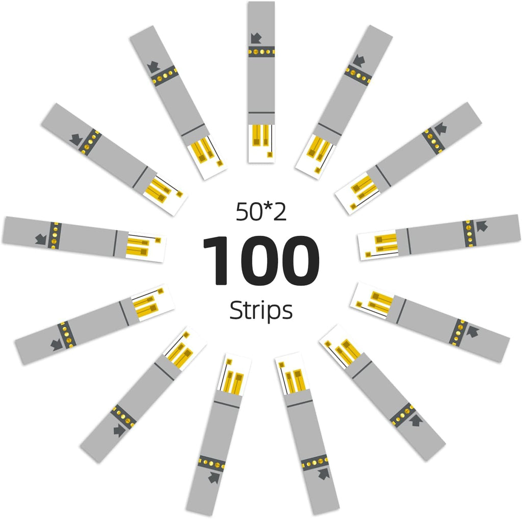 Metene AGM-513S Test Strips – 100 Count for AGM-513S Glucose Monitoring System