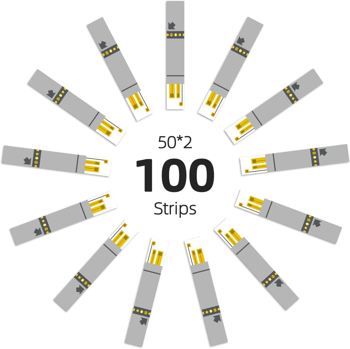 Metene AGM-513S Test Strips – 100 Count for AGM-513S Glucose Monitoring System