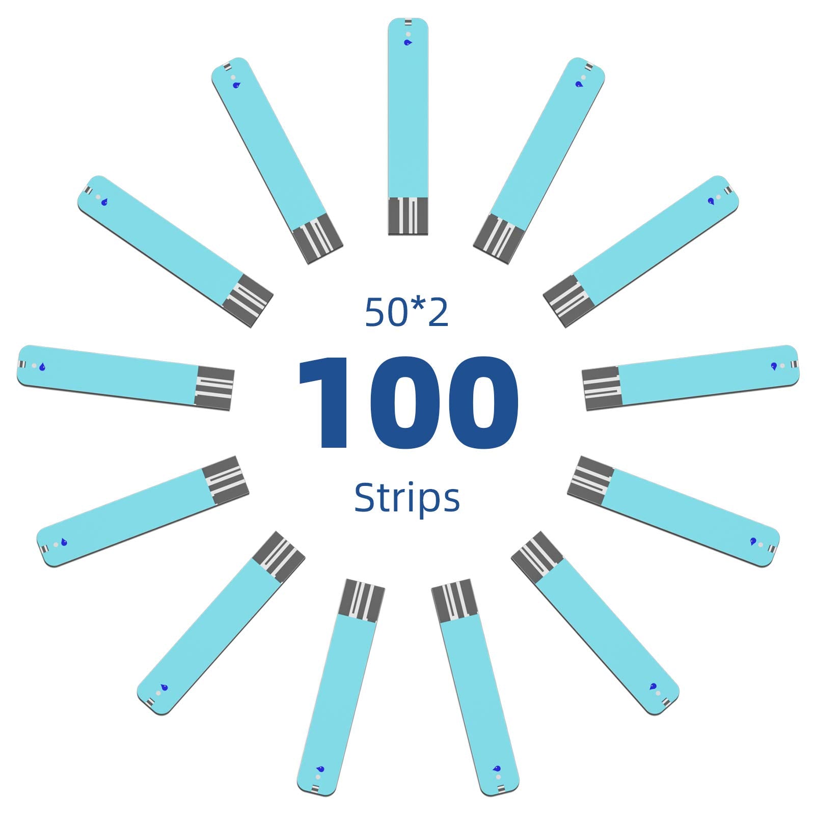 Metene TD-4116 Blood Glucose Test Strips - 100 Count for TD-4116 & S Meters