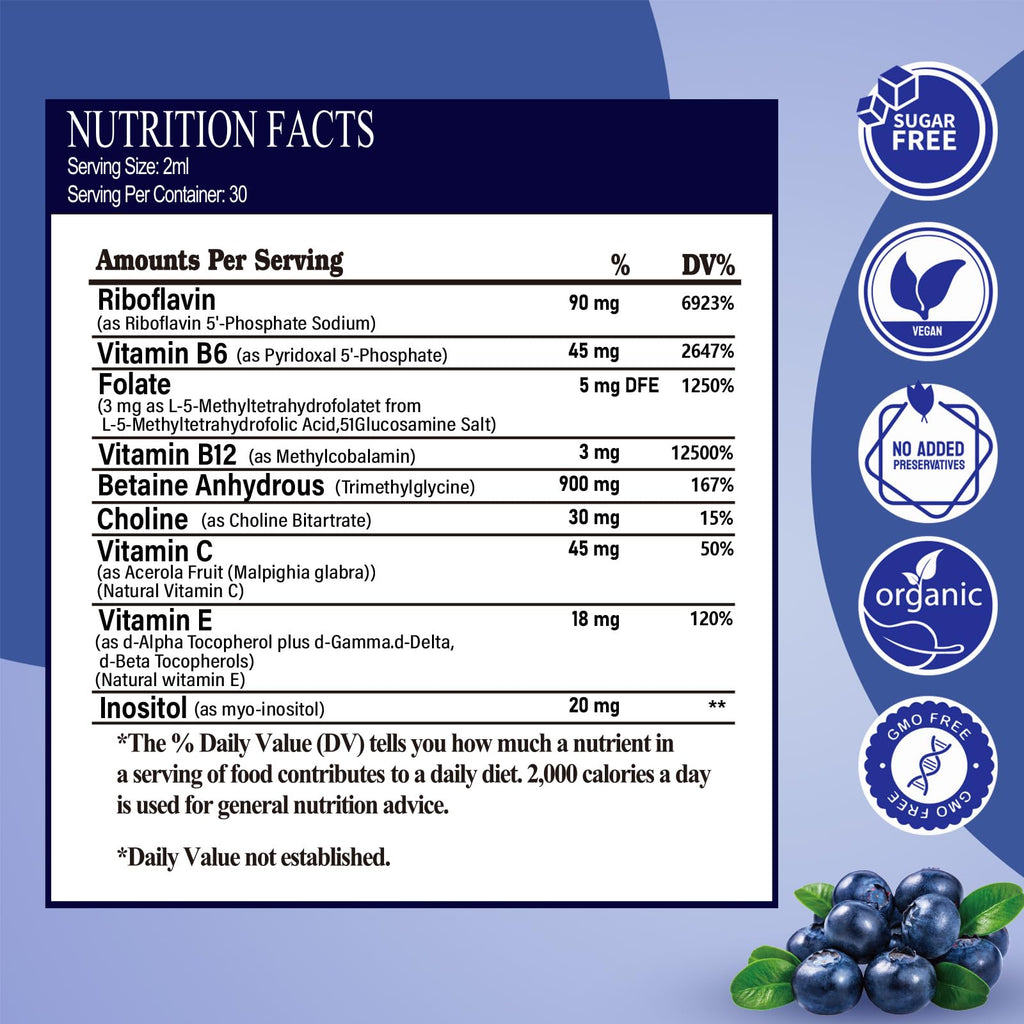 9-in-1 Methyl B Complex Liquid Drops – MTHFR Support & Energy