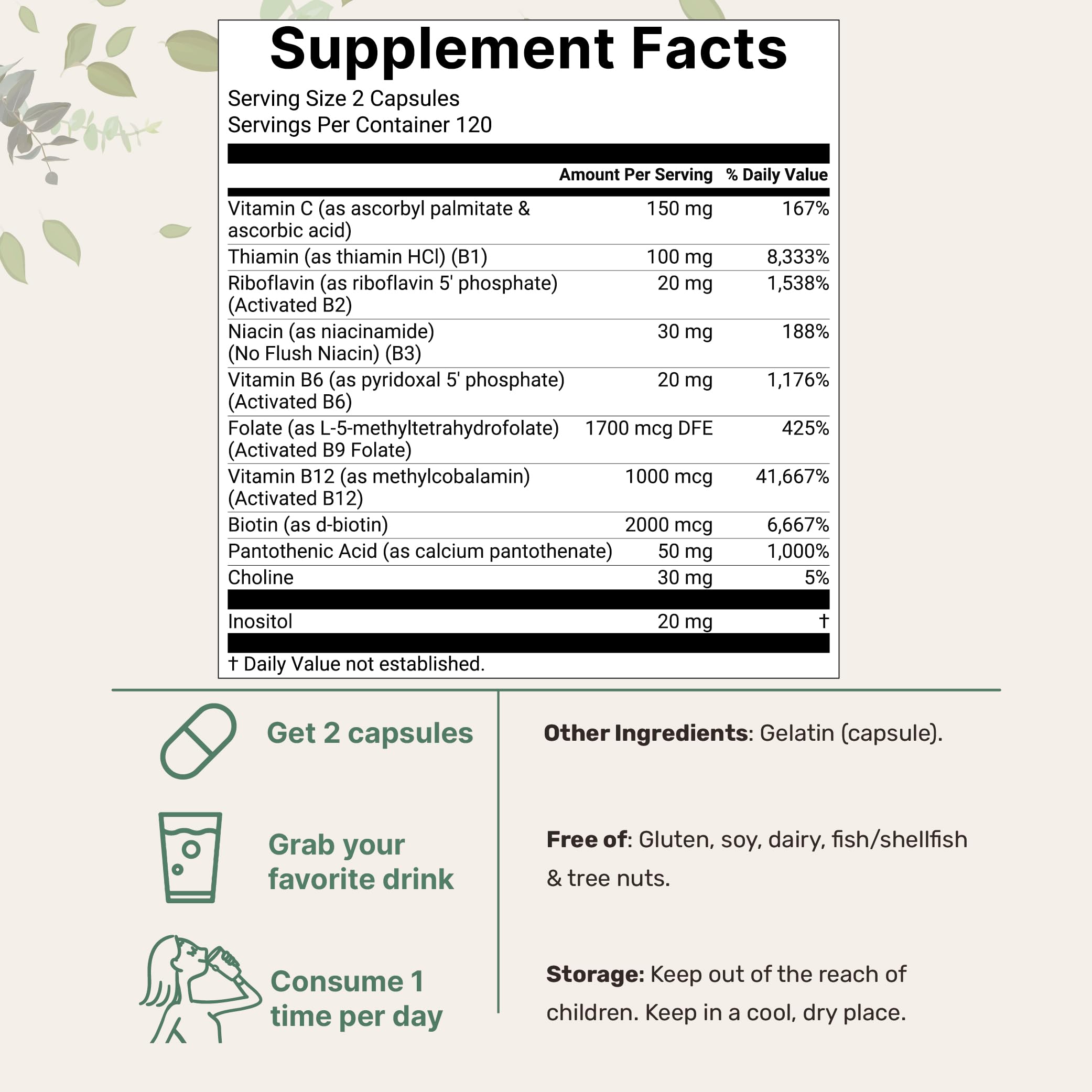 Micro Ingredients Pure Methylated B Complex – 240 Capsules | 11-in-1 B Vitamins with Methylfolate & Methylcobalamin | Non-GMO