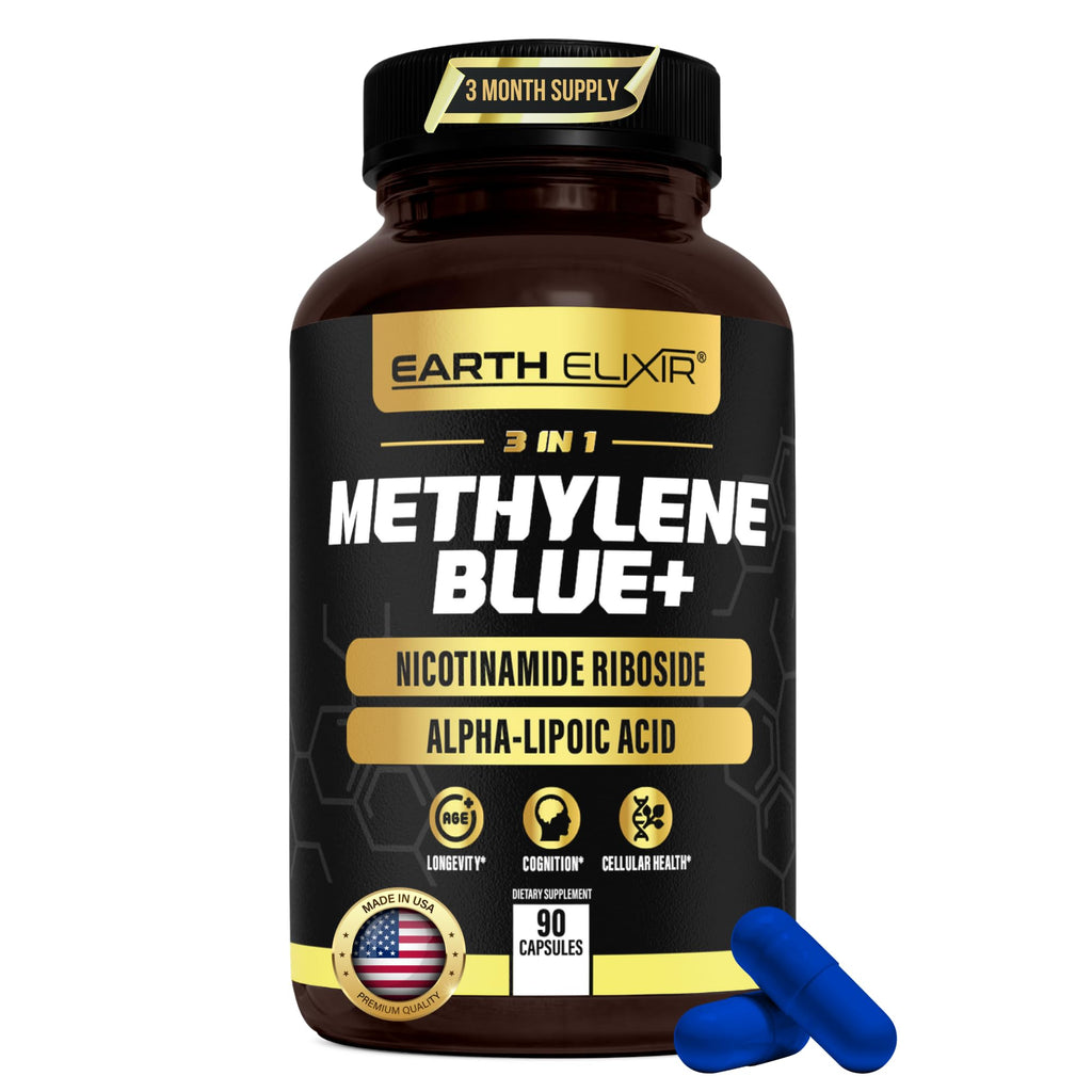 3-in-1 Methylene Blue Capsules – Pharmaceutical-Grade with ALA & NAD | 3 Month Supply