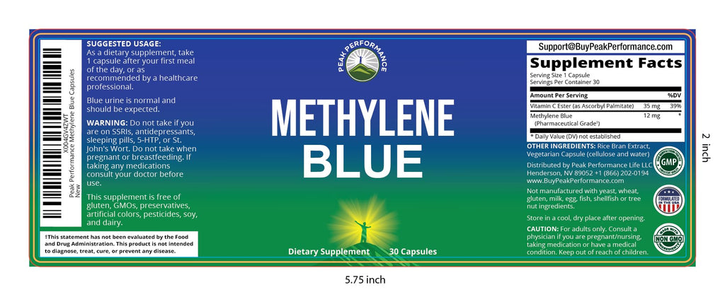 Methylene Blue Capsules – Ultra High Purity USP, Vegan & GMP