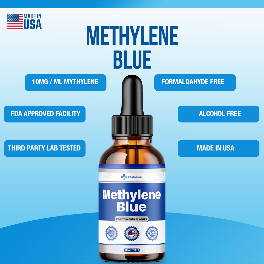 (2 Pack) Methylene Blue 99.99% Official Formula – Liquid Drops 4oz, Advanced Strength