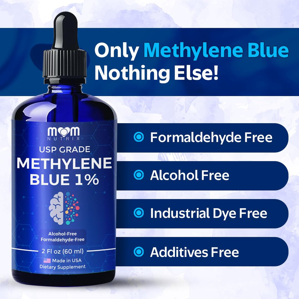Methylene Blue 1% Solution – USP Pharmaceutical Grade, 60 ml (2 oz) – Made in USA