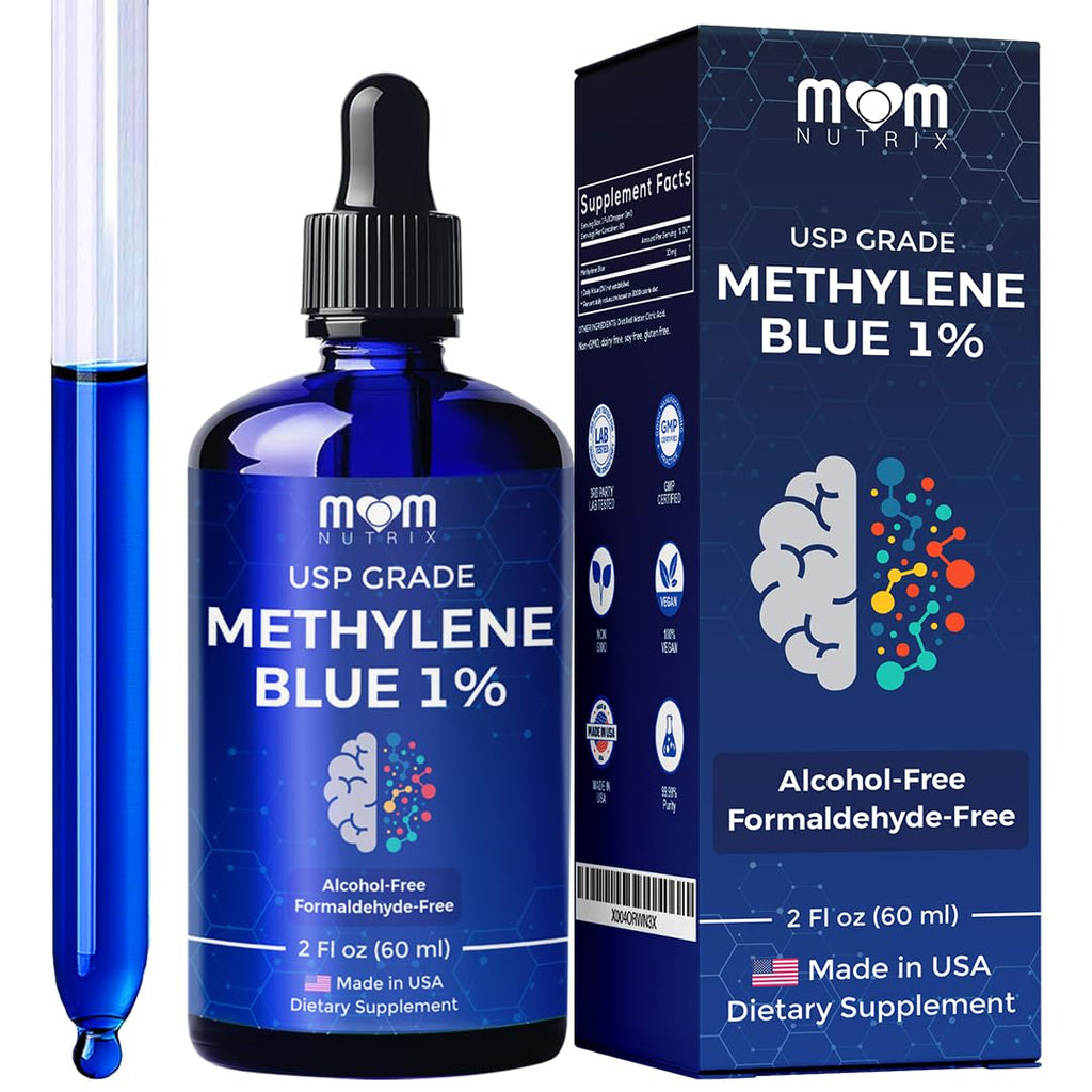 Methylene Blue 1% Solution – USP Pharmaceutical Grade, 60 ml (2 oz) – Made in USA