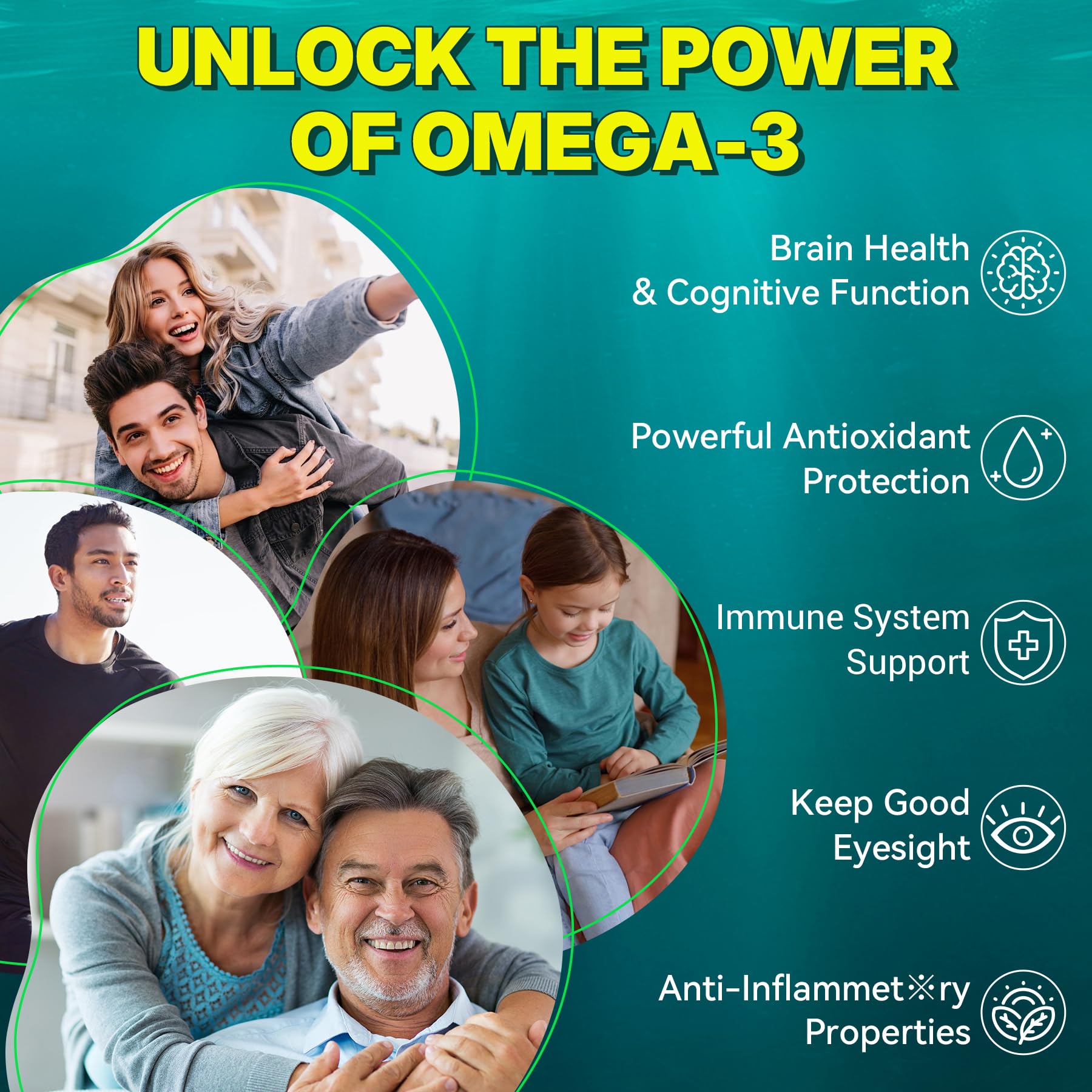 Algae Omega-3 Gummies 1000mg | Vegan DHA 460mg EPA 230mg | 60 Count