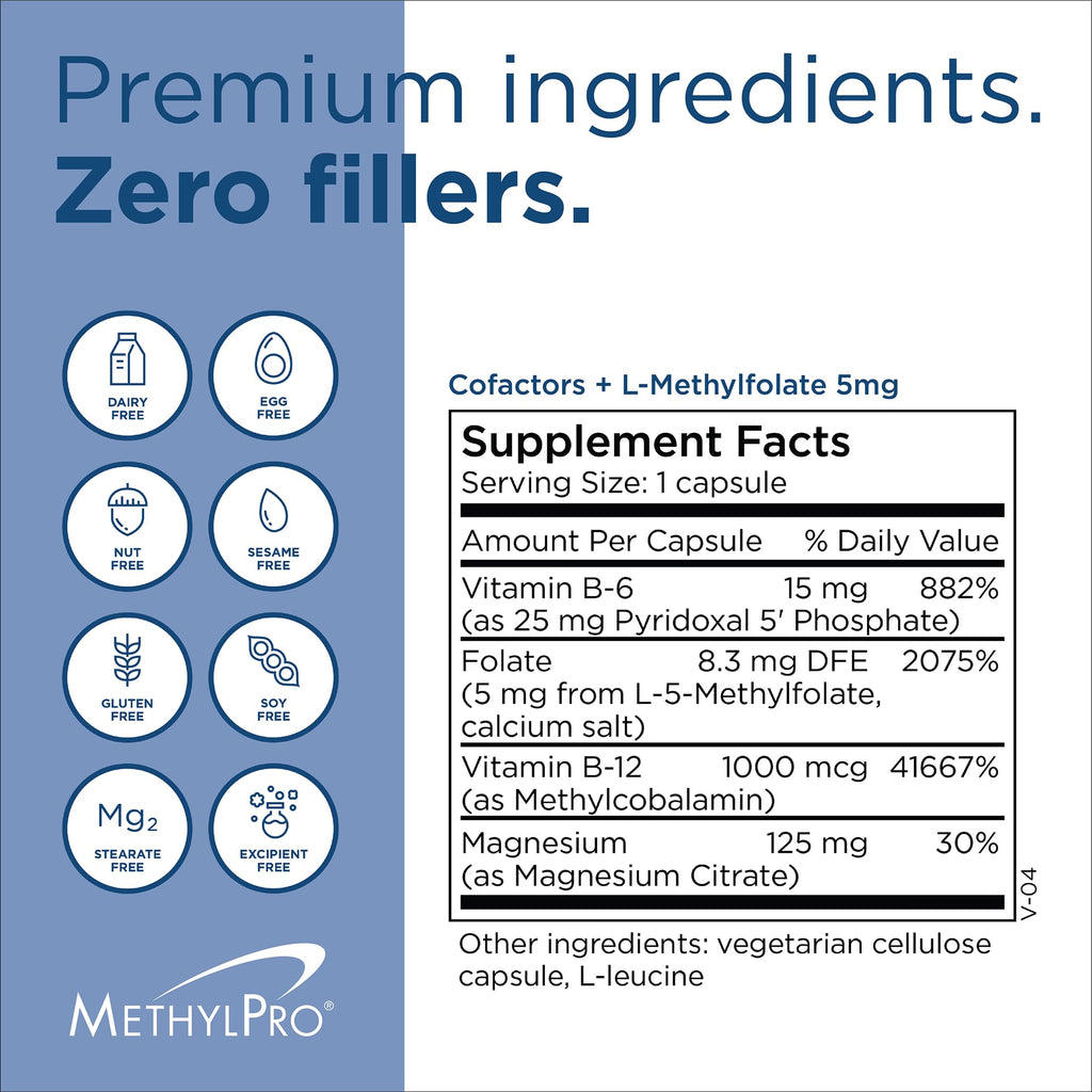 MethylPro L-Methylfolate 5 mg + Cofactors | 30 Capsules