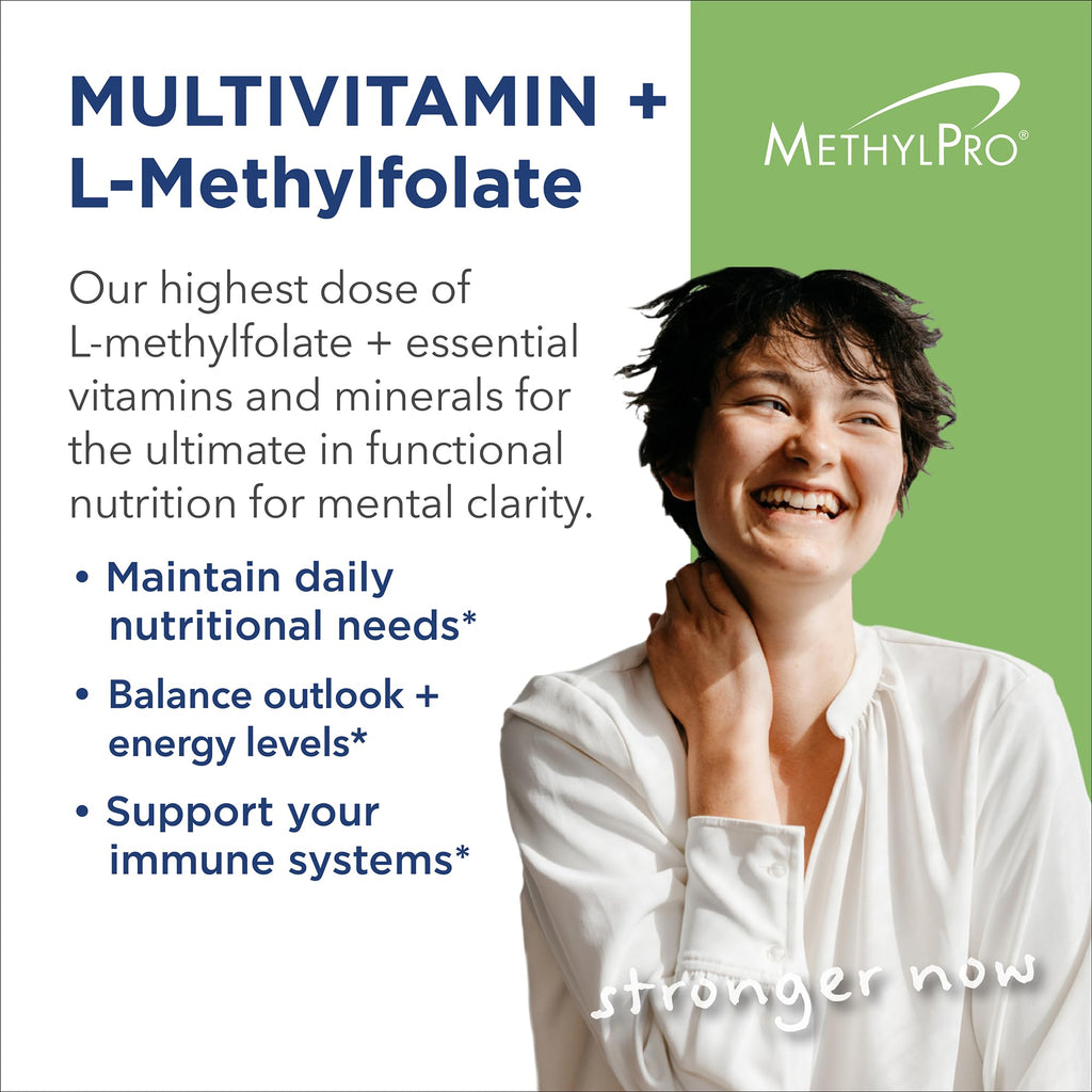 MethylPro Multivitamin + 15 mg Methylfolate – Iron-Free Multivitamin, 30 Capsules