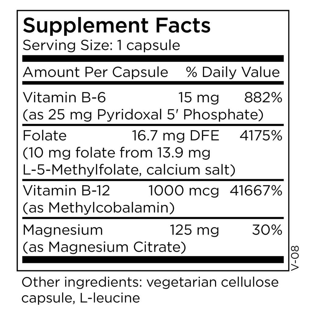 MethylPro L-Methylfolate 10 mg + Cofactors – 30 Capsules (Pack of 1) | 5-MTHF, B6, B12, Mg