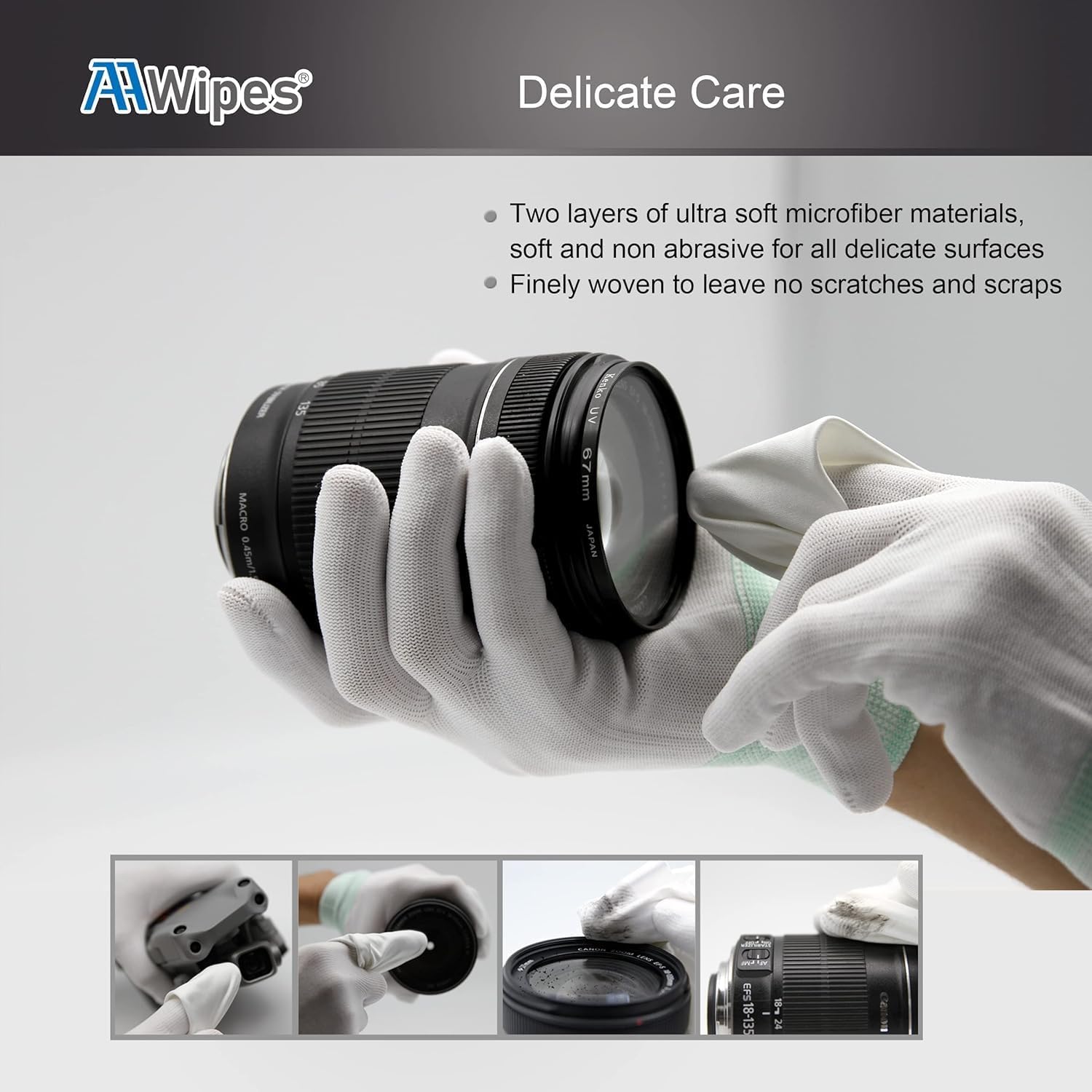 AAwipes MF20009 Superfine Microfiber Wipes – 9x9, 100 Pcs, Cleanroom, Laser-Sealed Edge