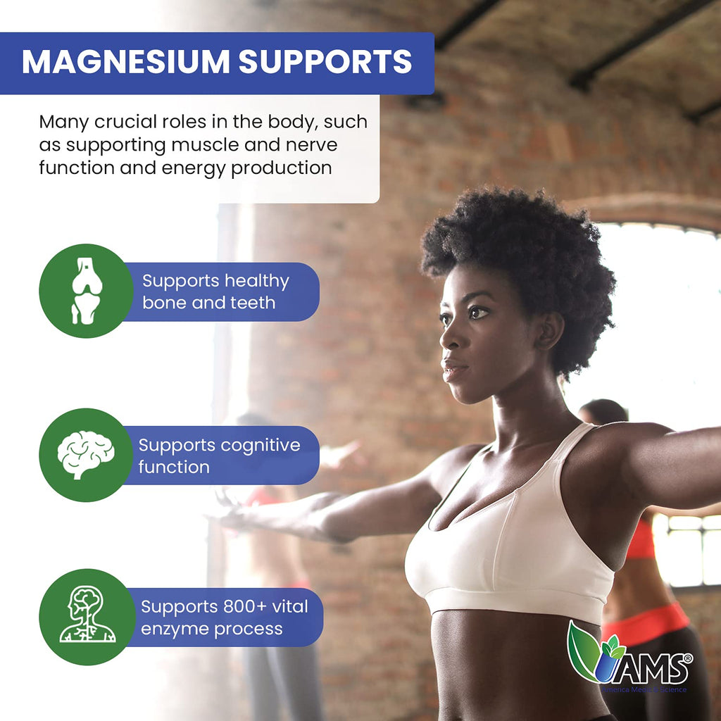 America Medic & Science Magnesium 250 mg (150 Caplets) – 3 Bottles | Magnesium Oxide Supplement
