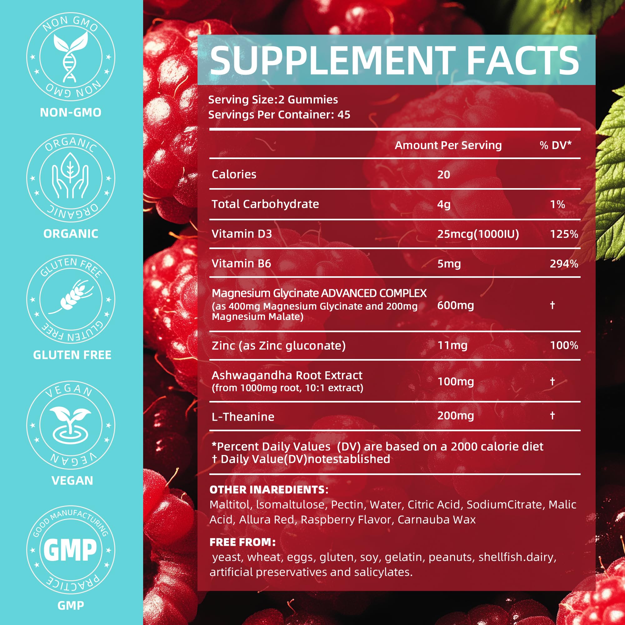 90 Count Magnesium Glycinate Gummies 400 mg – Sugar Free for Relaxation & Sleep (Adults)