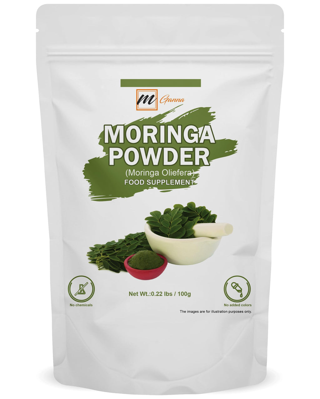 mGanna 100% Natural Moringa/Moringa Oleifera for Health Skin and Hair Care 100 GMS / 0.22 LBS