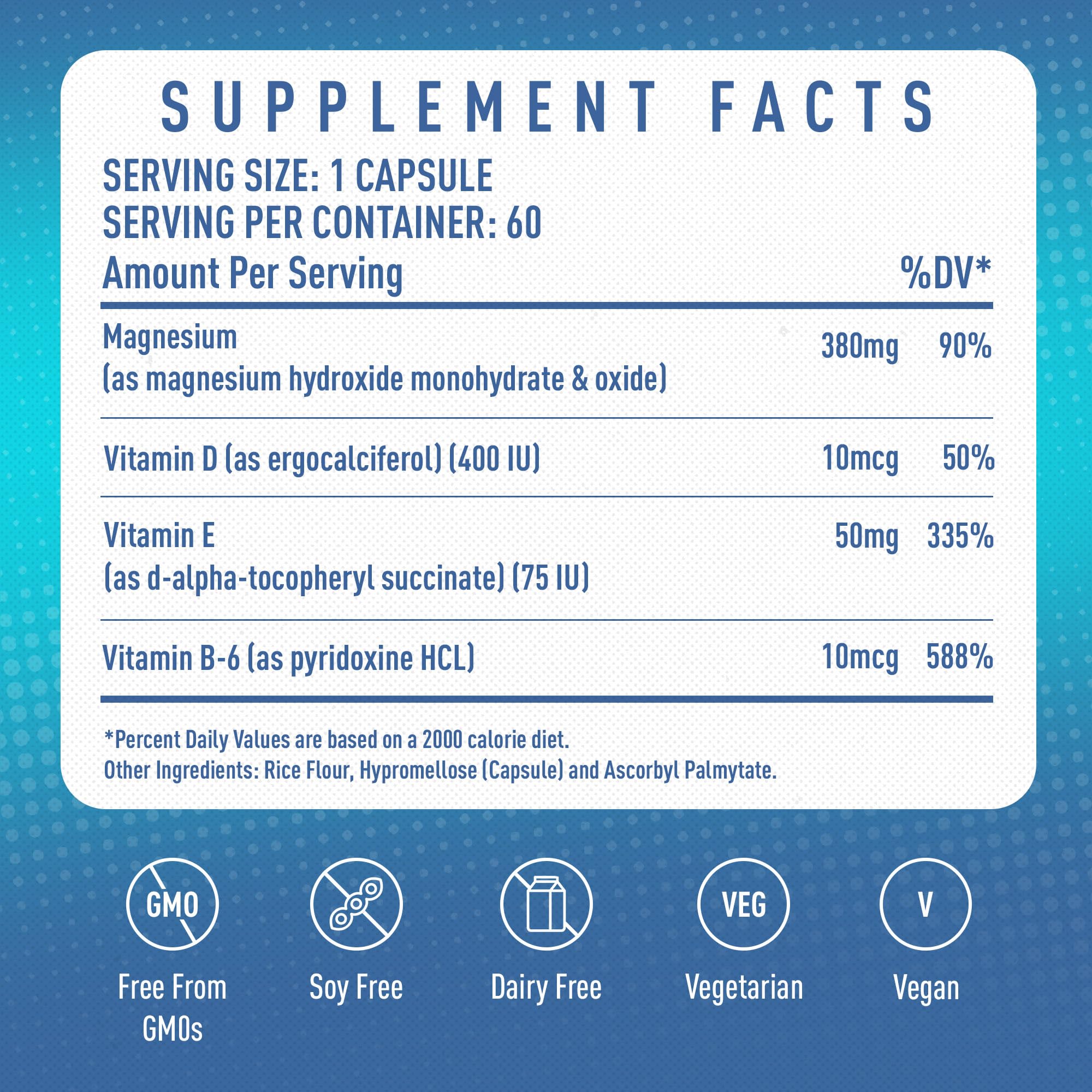 MGSPORT Magnesium Supplement Complex – High Absorption with B6, D & E | Leg Cramps & Muscle Support (60 Servings)