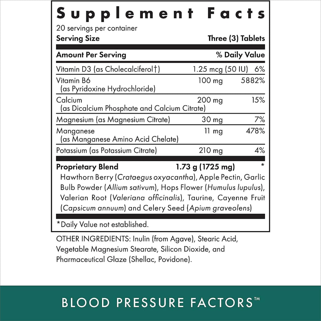 MICHAEL'S Blood Pressure Factors - Naturopathic Program (60 TB, 2 Pack) | Fluid Balance Support | Kosher