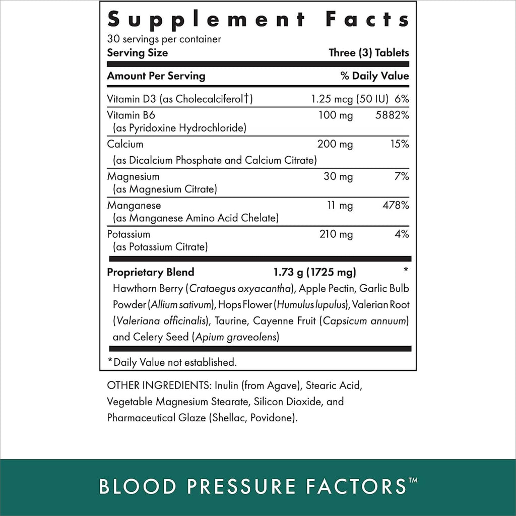 Michael's Blood Pressure Factors - 90 Vegetarian Tablets (2-Pack) | 60 Total Servings, Fluid Balance Support, Kosher