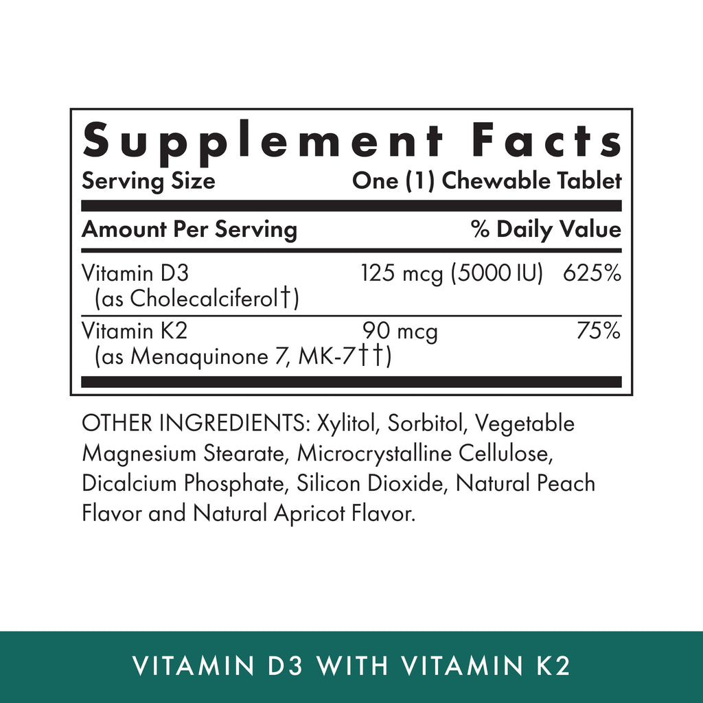 MICHAEL'S Vitamin D3 with K2 – Apricot Flavor, 180 Servings, Vegetarian, No Added Sugar