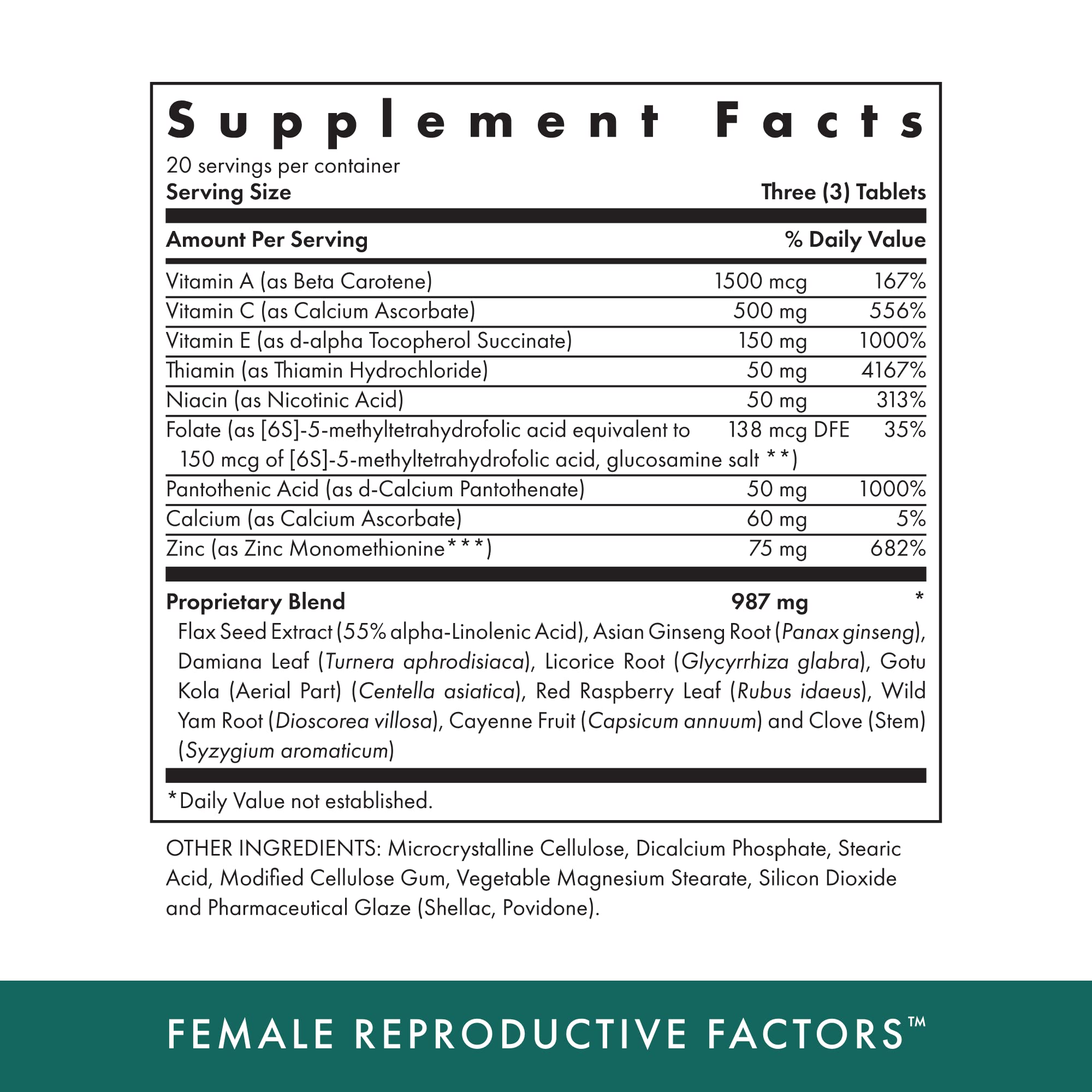Michael's Health Naturopathic - Female Reproductive Factors (60 Vegetarian Tablets)