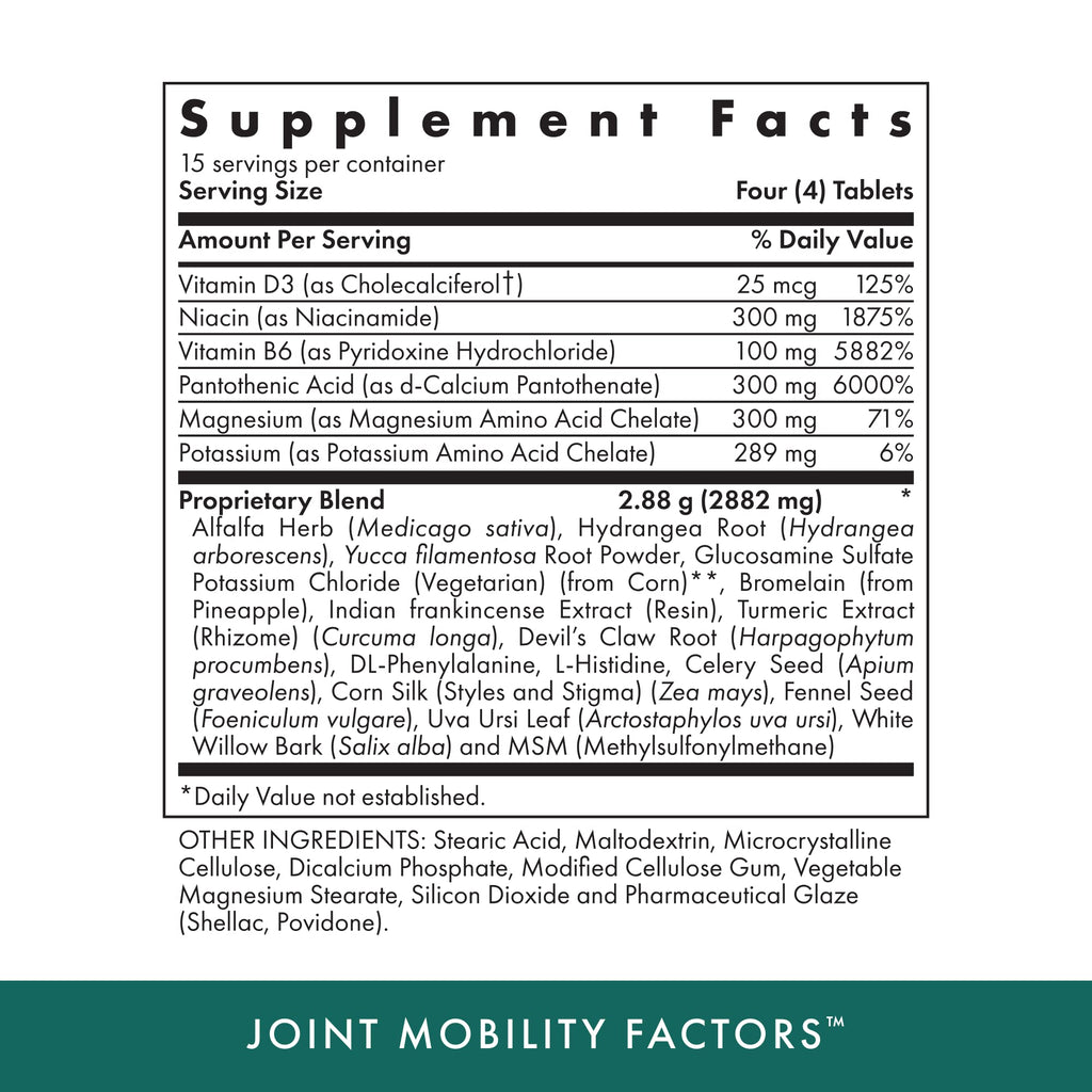 MICHAEL'S Health Naturopathic Joint Mobility Factors - 60 Vegetarian Tablets, Kosher