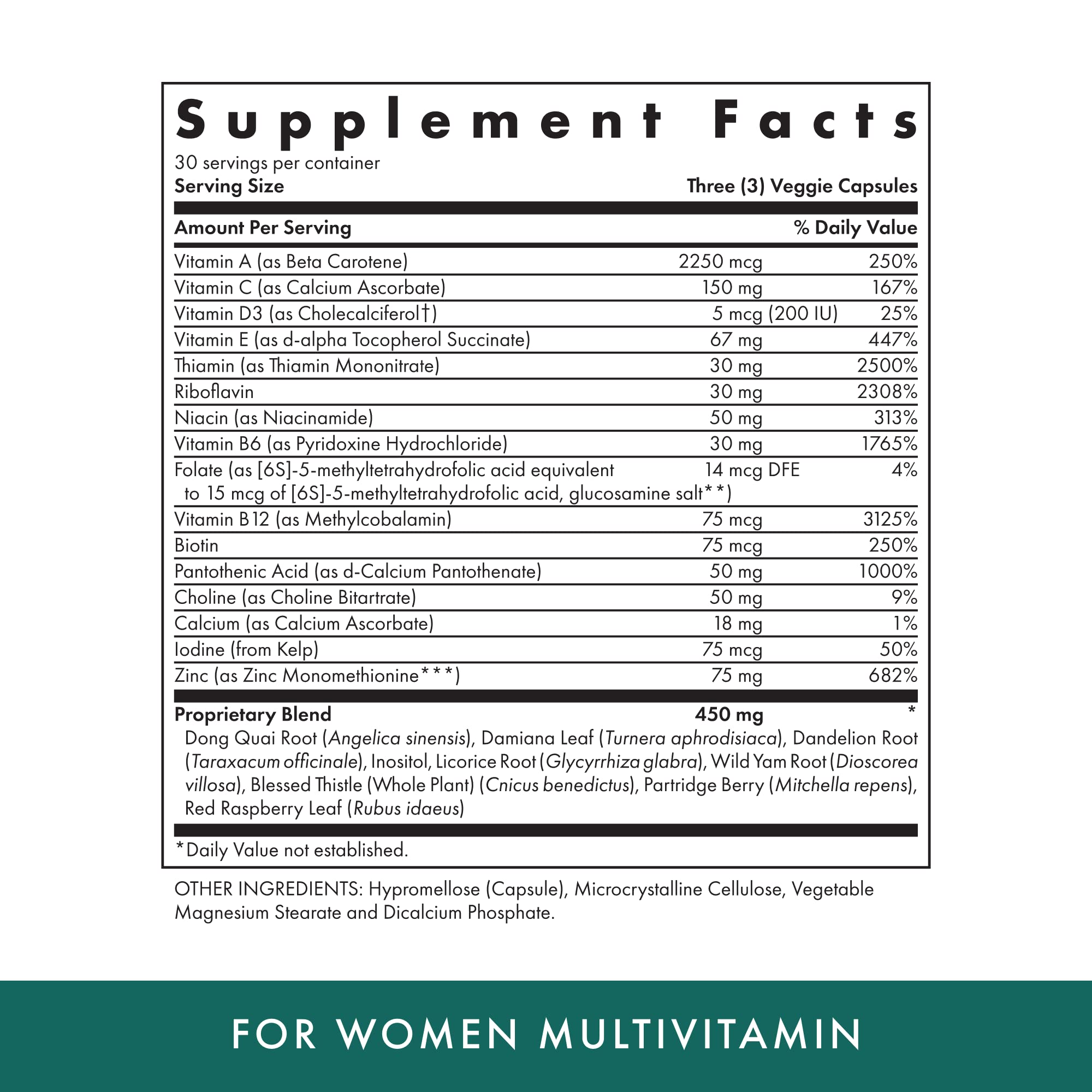 Michael's Health Naturopathic Women’s Multivitamin – 90 Vegetarian Capsules | Energy, Hair, Skin & Nails | 30 Servings