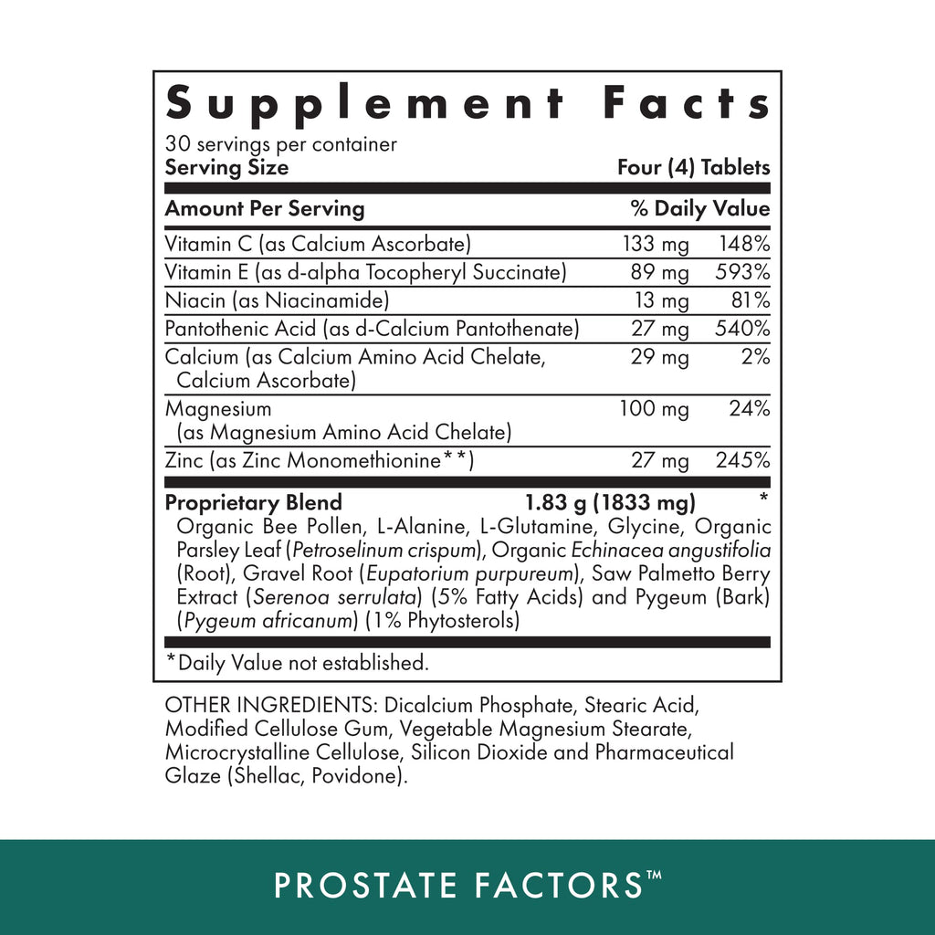 Michael's Prostate Factors – 60 Vegetarian Tablets | Kosher, 30 Servings