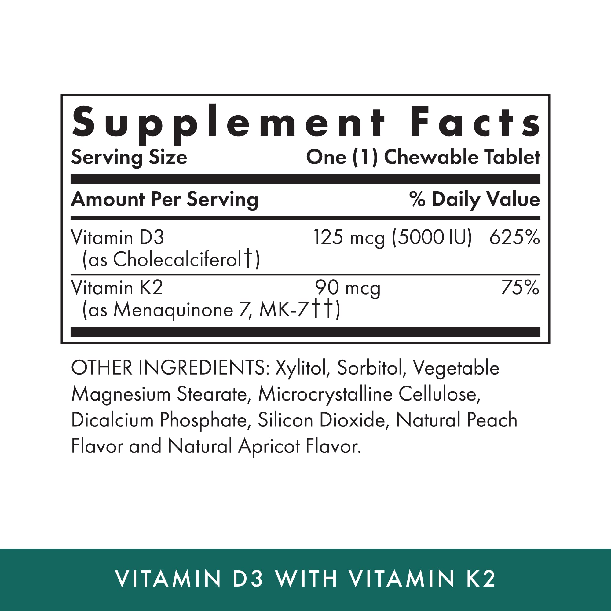 MICHAEL'S Vitamin D3 with K2 – Apricot Flavor, 180 Servings, Vegetarian, No Added Sugar