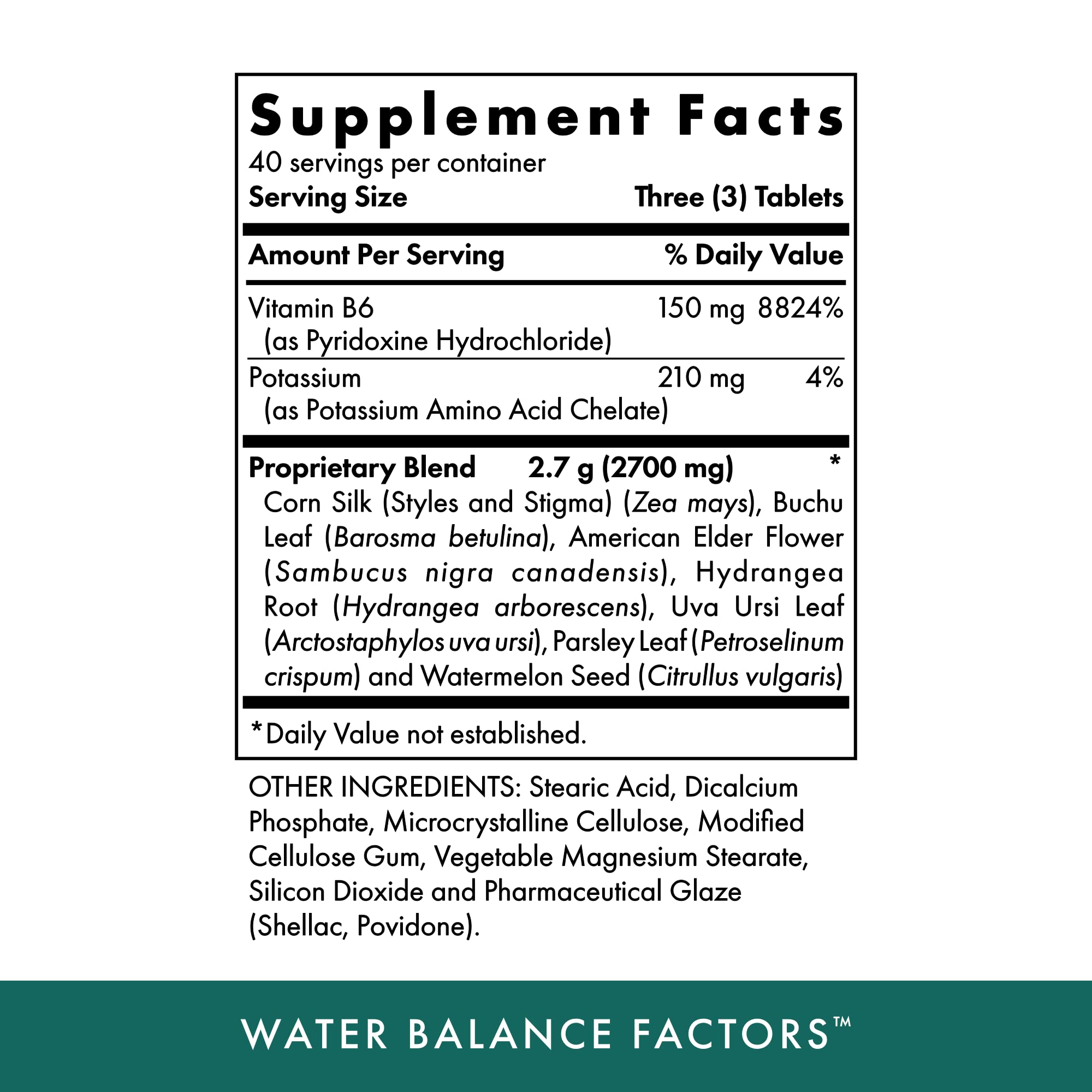 Michael's Water Balance Factors – 120 Vegetarian Tablets | Potassium & Vitamin B6, Gluten Free & Kosher