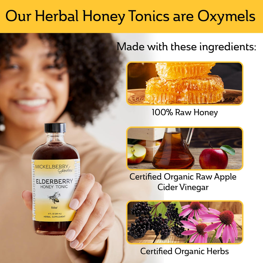 Mickelberry Gardens Elderberry Honey Tonic Sambucus Syrup – Immune Support (8 oz)