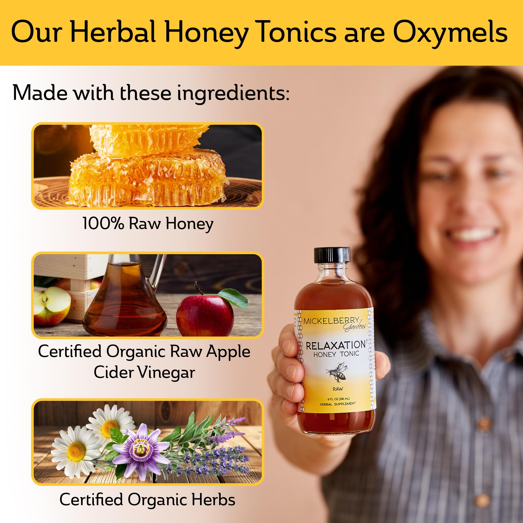 Mickelberry Gardens Relaxation Honey Tonic – Sleep Support with Chamomile & Lavender (4 oz, Pack of 2)