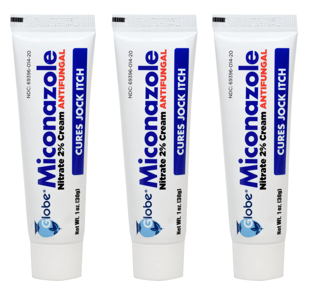 Miconazole Globe 3 Pack 2% Cream – Relief for Athlete's Foot, Jock Itch & Ringworm