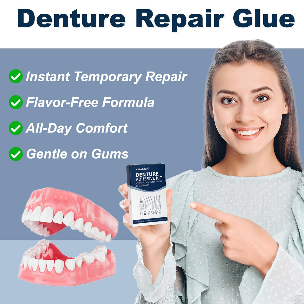Dental Lab Denture Repair Glue (1oz) – Fast-Setting Bonding Adhesive for Dentures