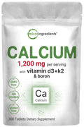 Micro Ingredients Calcium 1,200mg with D3 & K2 - 300 Tablets