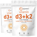 Micro Ingredients Vitamin D3 5,000 IU + K2 MK-7 100 mcg | 2 Pack (600 Softgels) | Sunflower Oil | Non-GMO | Gluten-Free