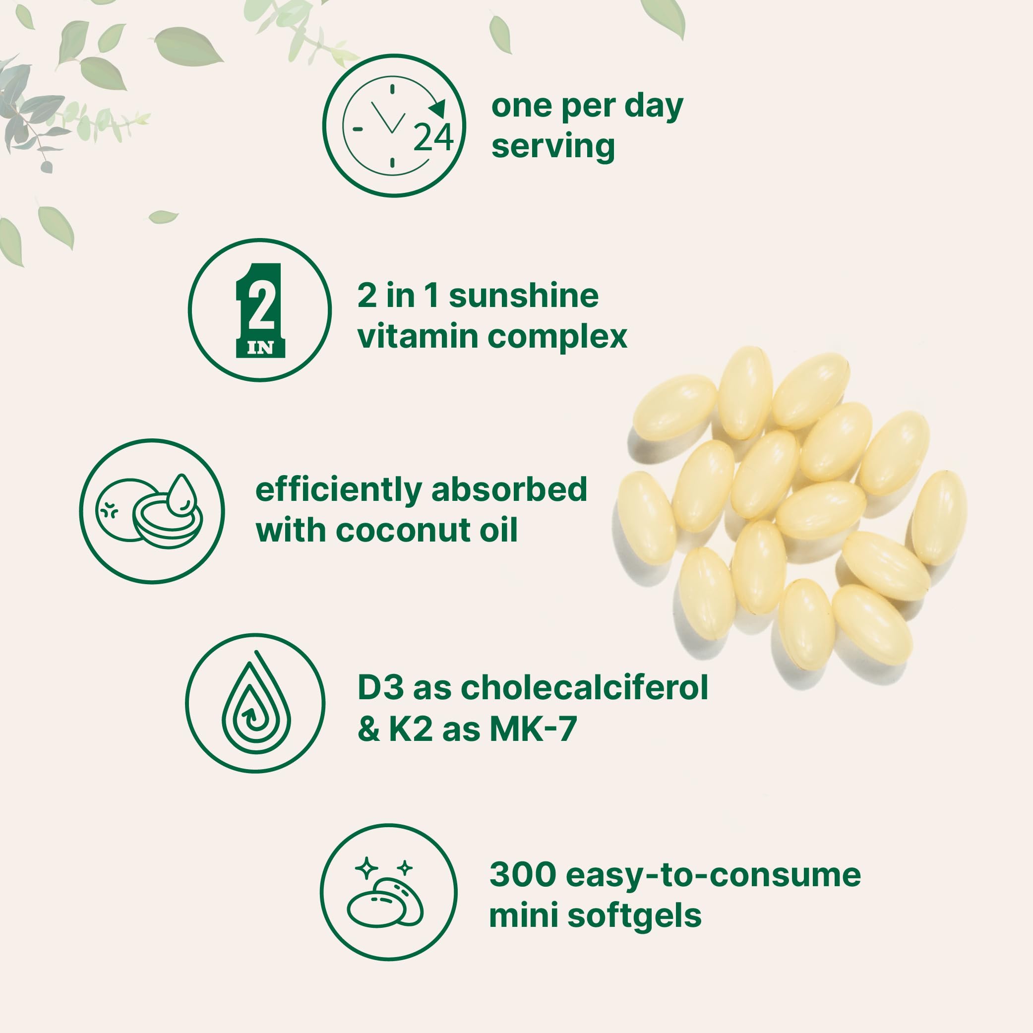 Micro Ingredients Vitamin D3 2,000 IU + K2 MK-7 50 mcg Softgels | Virgin Coconut Oil | 2-in-1 Bone, Immune & Heart Support
