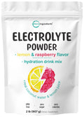 Micro Ingredients Electrolyte Powder, 2 lbs (139 Servings) – Lemon Raspberry Flavor | 1,000mg Potassium | No Sugar | Keto | Non-GMO