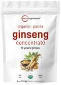 Micro Ingredients Organic Korean Ginseng Powder 200:1 - 4 oz | Red Panax Ginseng, High Ginsenosides