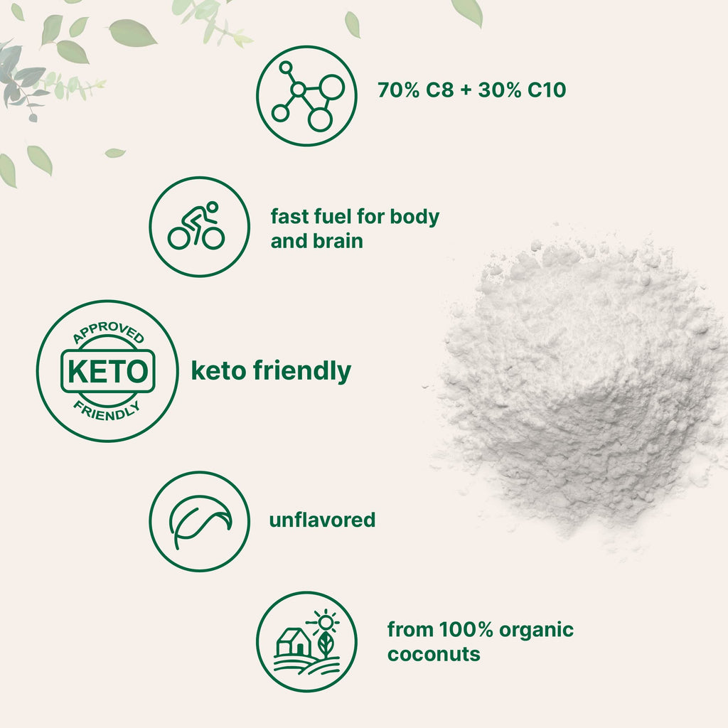 Micro Ingredients Organic MCT Oil Powder with Prebiotic Fiber – 1 lb (16 oz) – C8 MCT Oil for Coffee Creamer – No GMOs, Keto, Vegan
