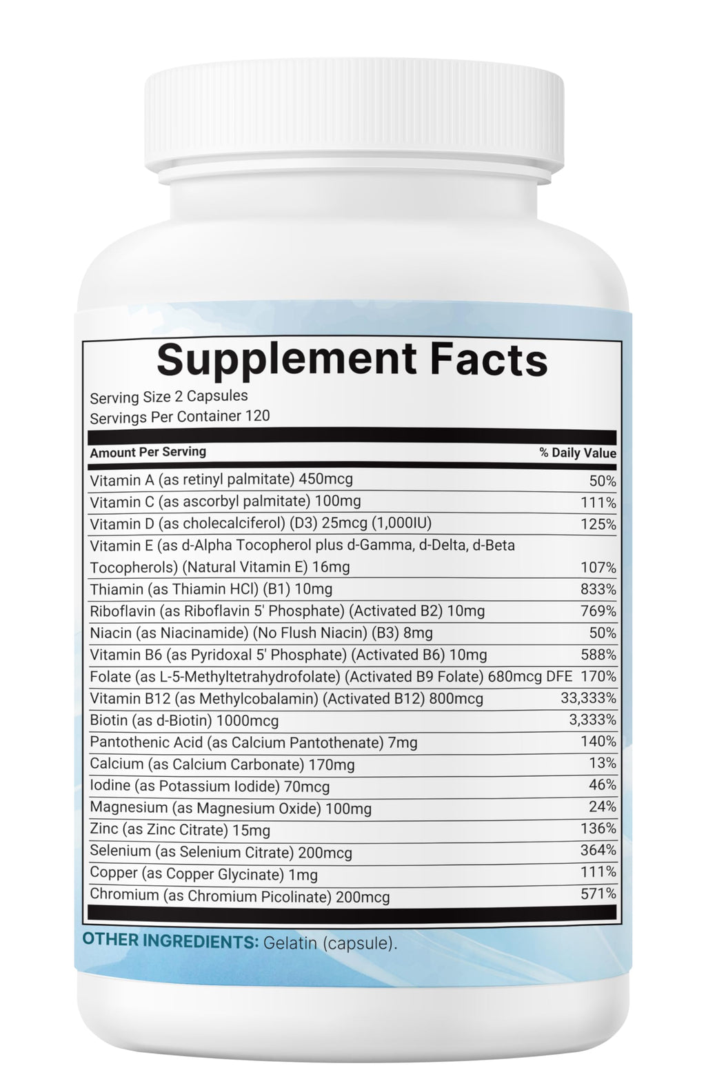 Micro Ingredients 2 Pack Pure Methylated Multivitamin – 19-in-1, 480 Capsules