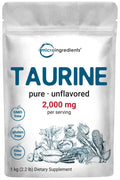 Micro Ingredients Taurine Powder Supplement | 1 KG, 2000 mg Per Serving | Unflavored Free Form | 100% Pure, Easily Absorbed