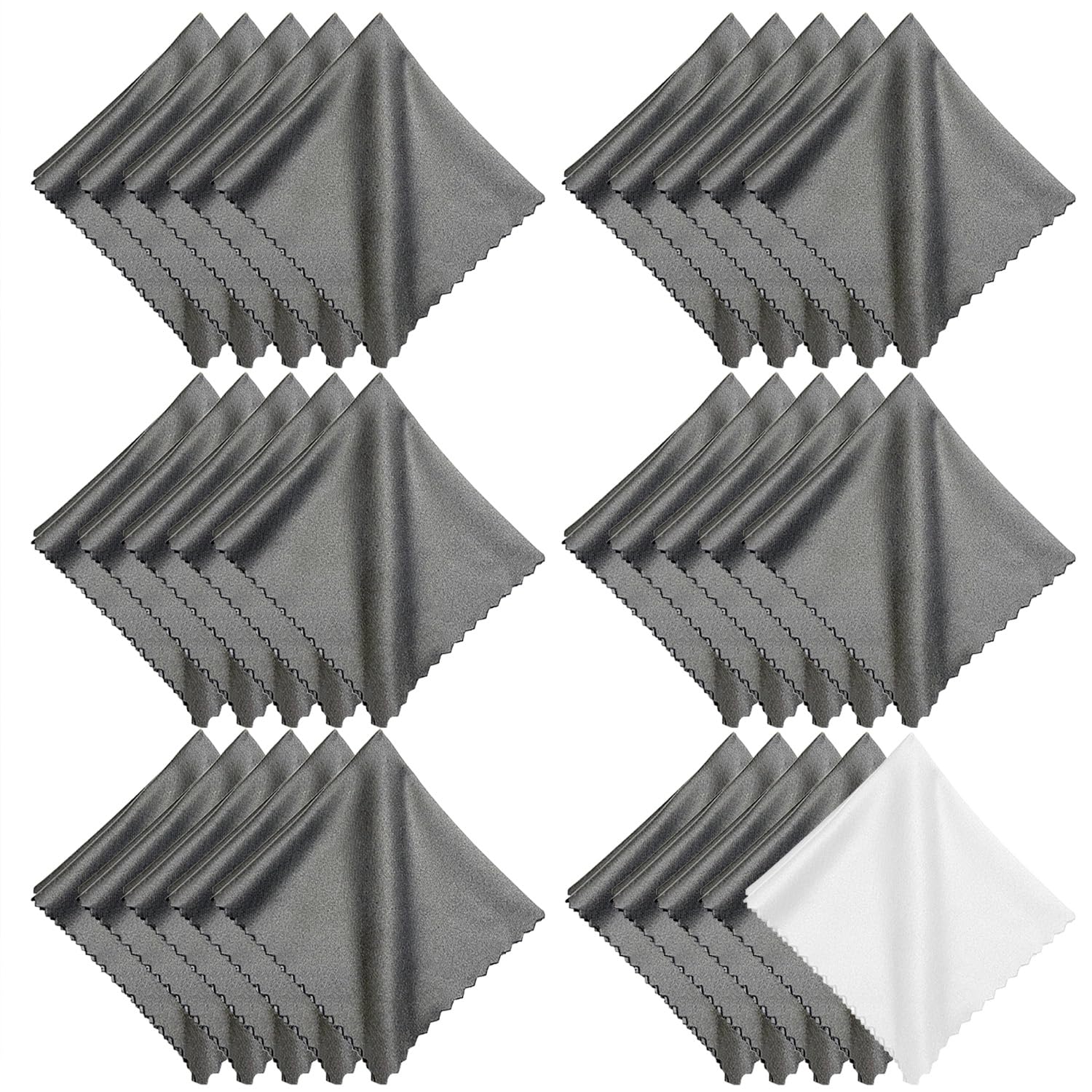 Microfiber Cleaning Cloths (30 Pack) – 6x7in for Eyeglasses, Lenses & Screens