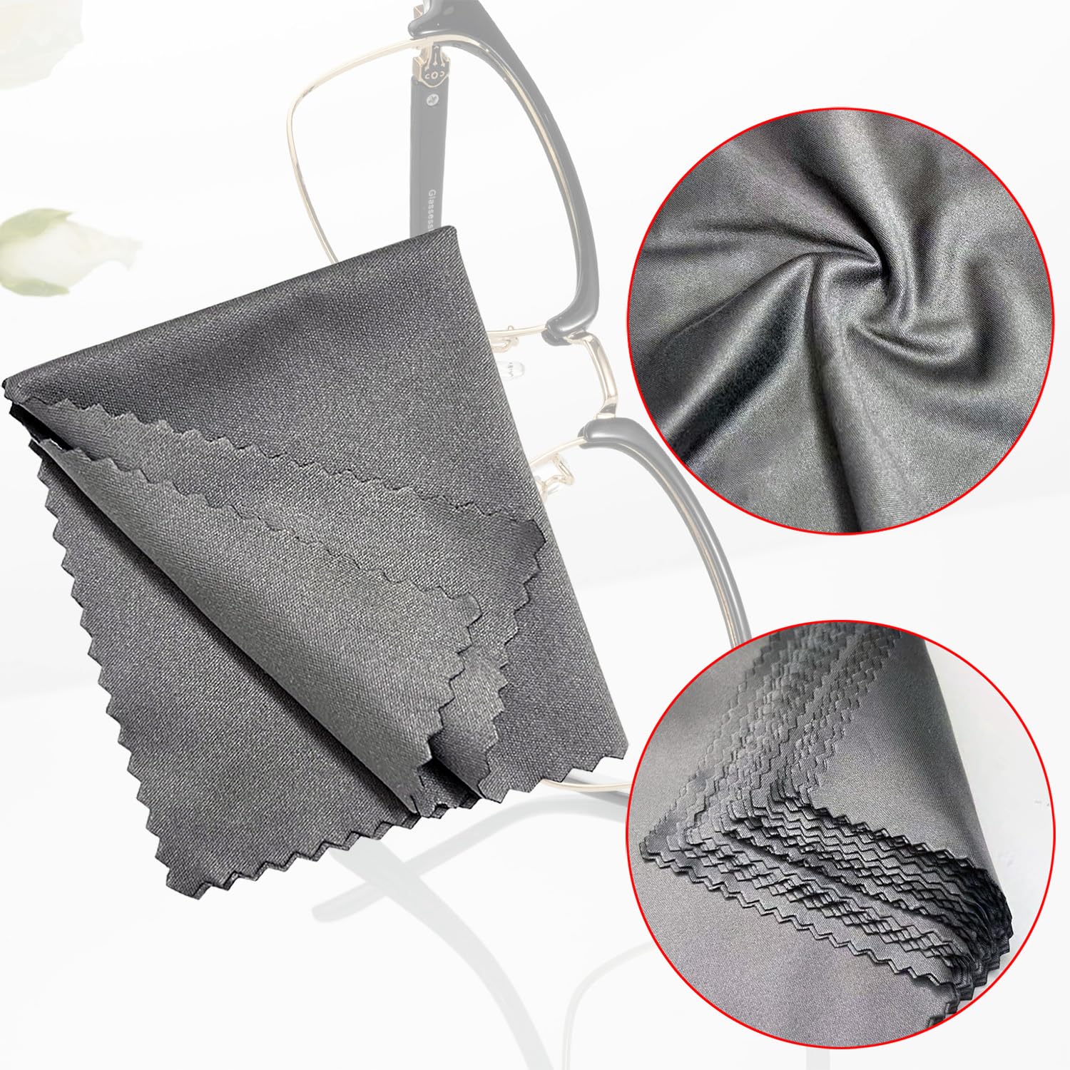 Microfiber Cleaning Cloths (30 Pack) – 6x7in for Eyeglasses, Lenses & Screens