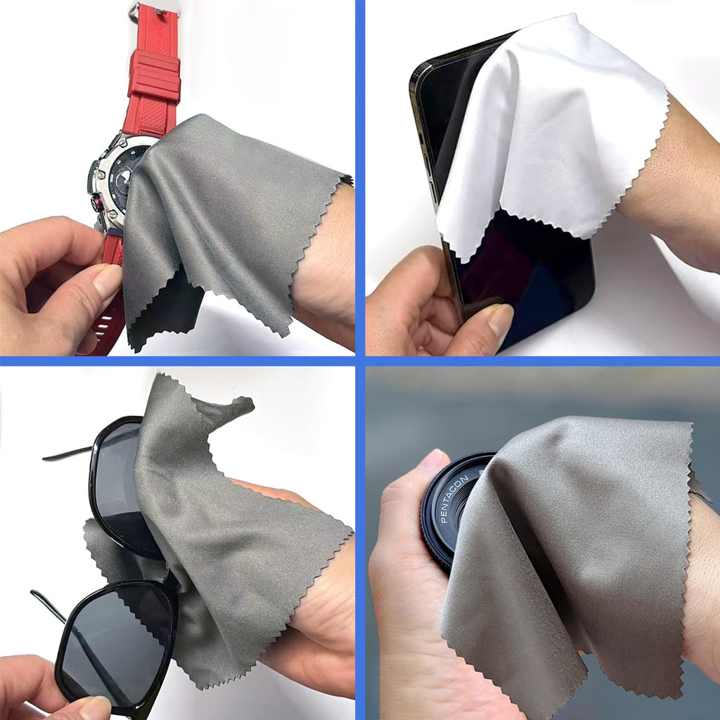 Microfiber Cleaning Cloths (30 Pack) – 6x7in for Eyeglasses, Lenses & Screens