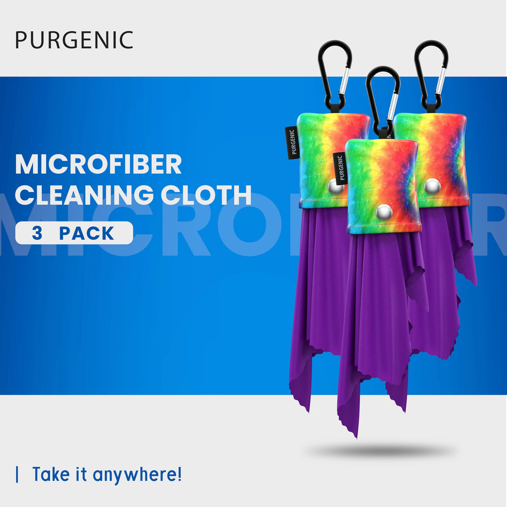Microfiber Cloths & Glasses Wipes (3 Pack) – Lens & Screen Care (Tie-Dye)