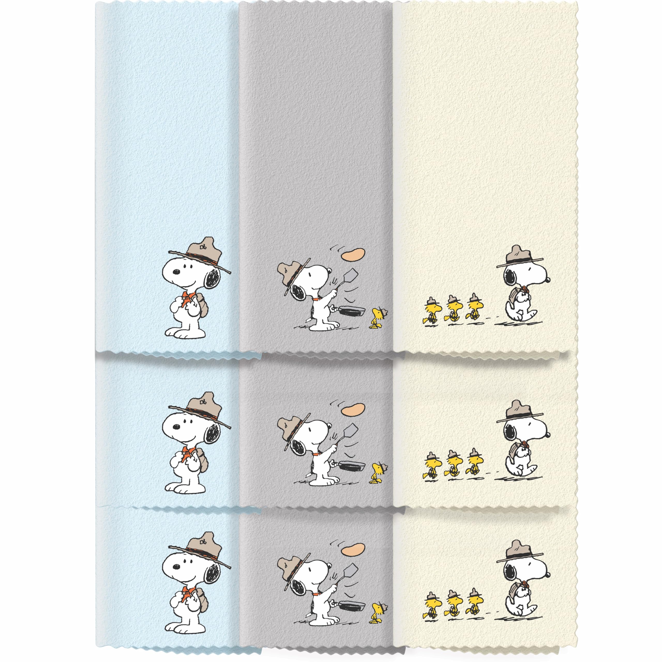 Microfiber Cloth & Glasses Wipes (9 Pack) - Lens & Screen Cleaning Cloths | Snoopy