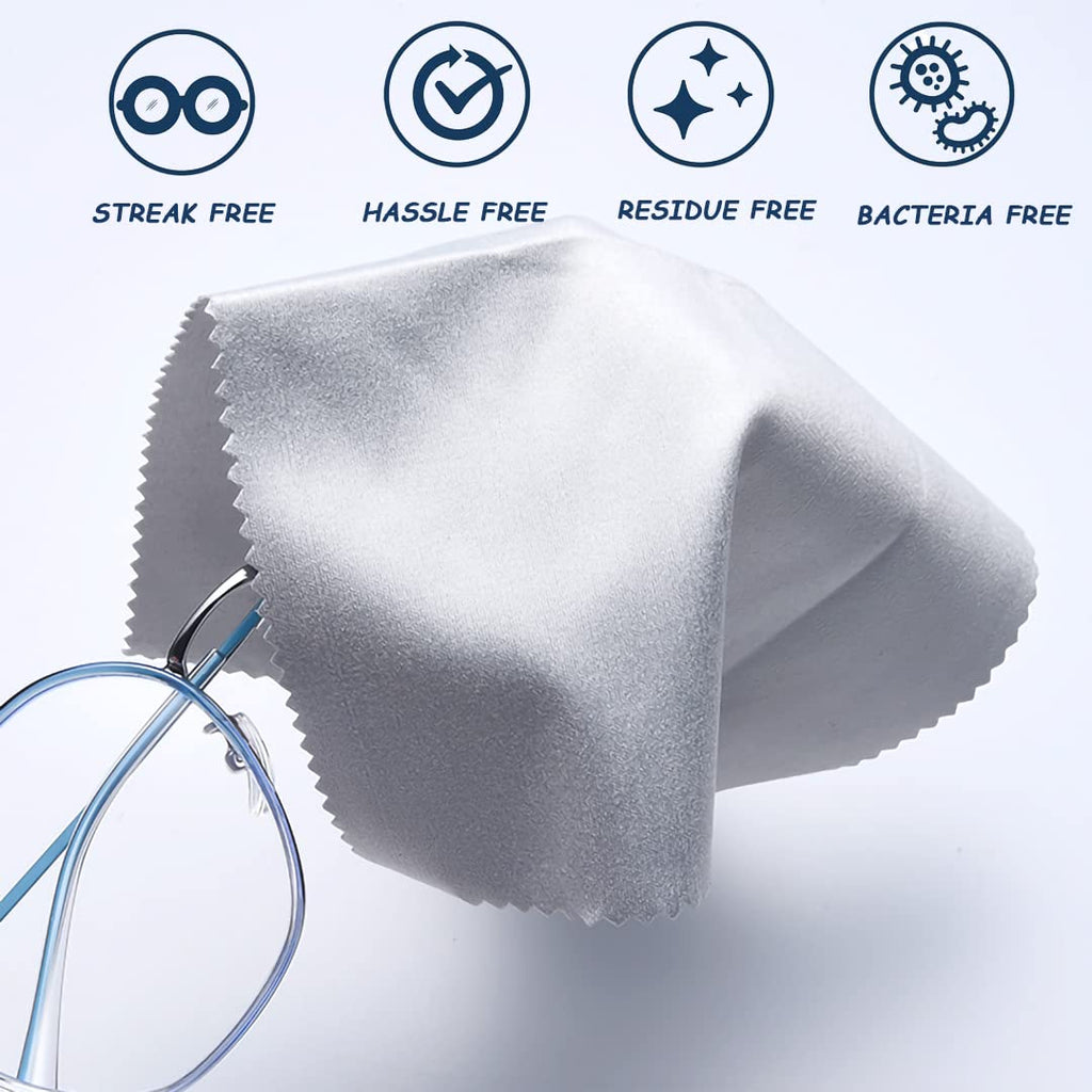 Microfiber Cleaning Cloths 6x7 Inches – 20 Pack in Individual Vinyl Pouches | CKANDAY Glasses & Electronics Cleaning Cloth