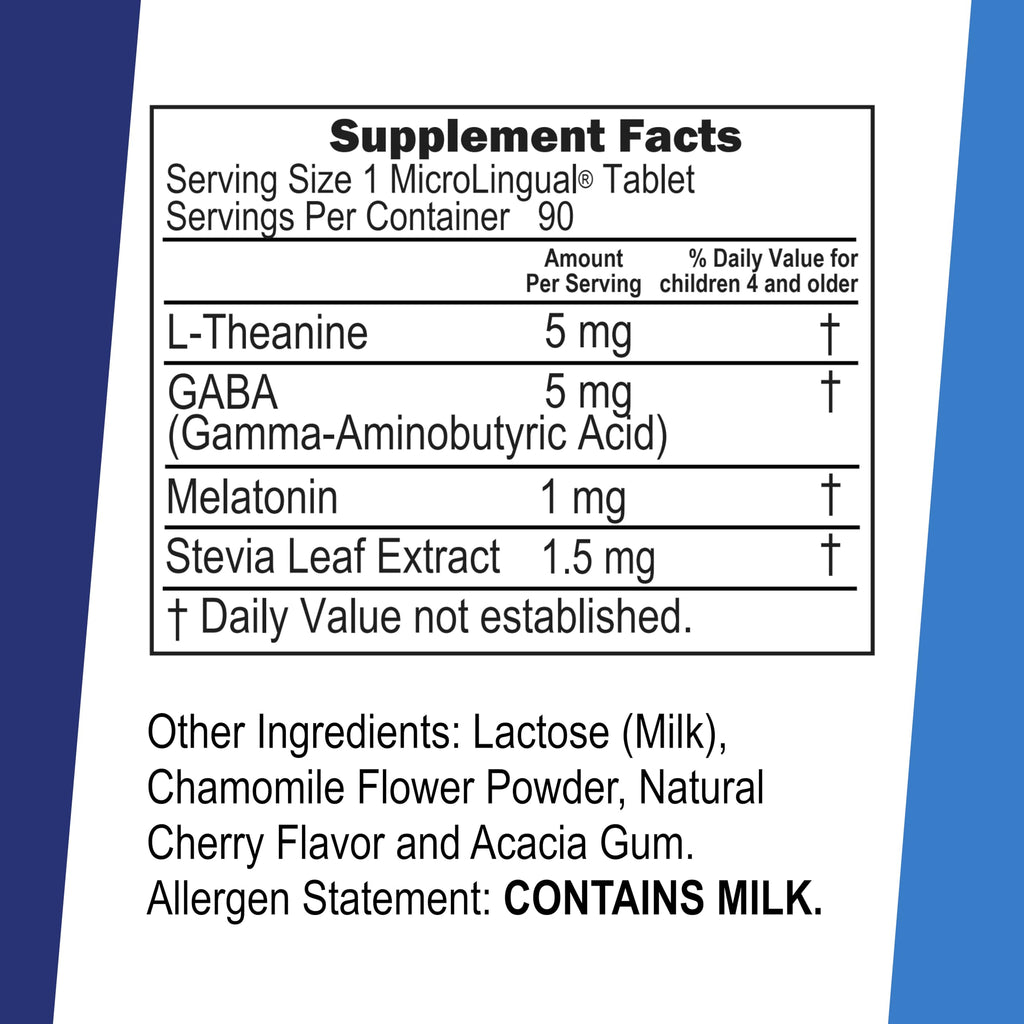 Superior Source Kid's Sleep Clean Melts – 1 mg Melatonin, 5 mg GABA & 5 mg L-Theanine (Less Sugar)