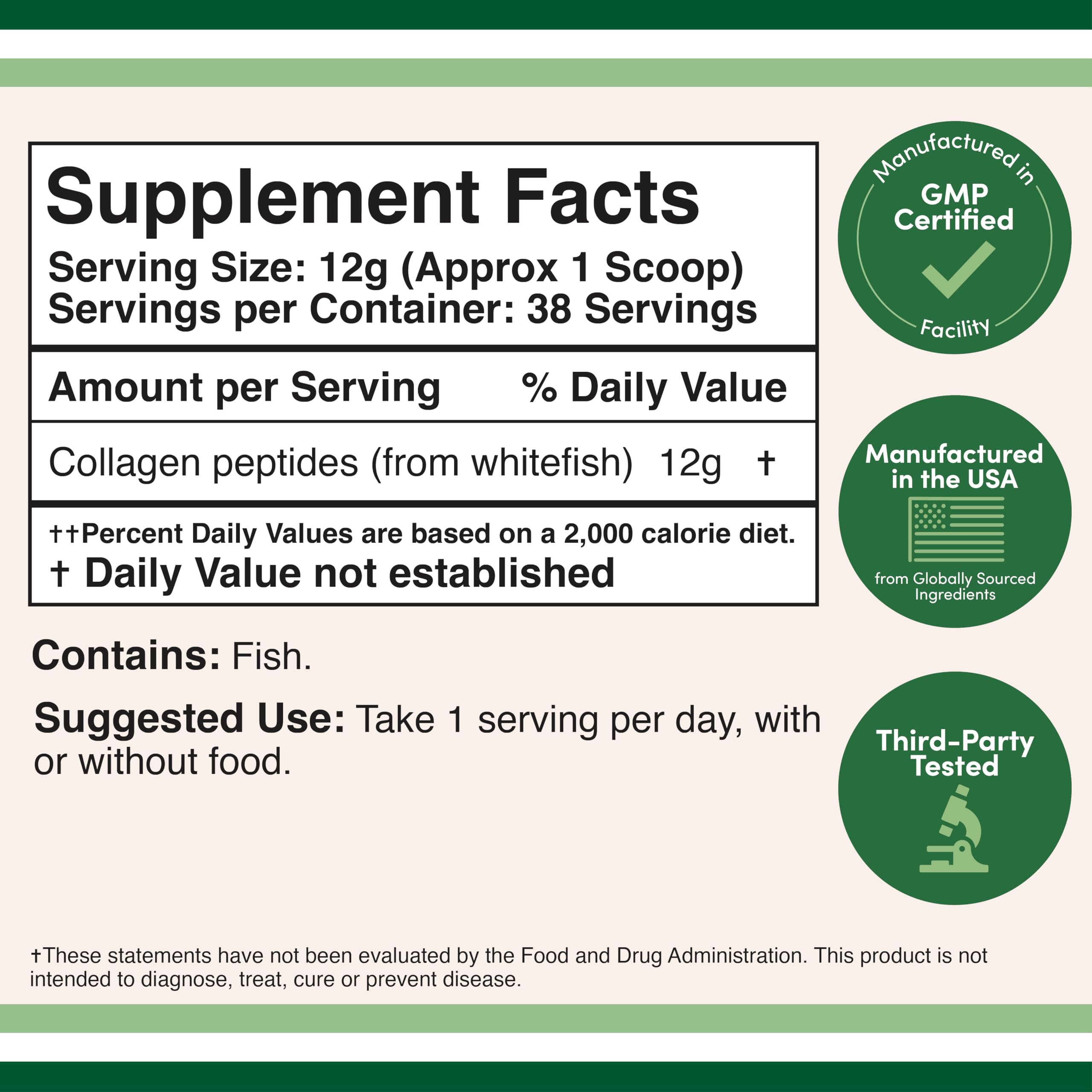 Marine Collagen Powder – Wild-Caught, Unflavored, Micronized (1 lb) | Double Wood
